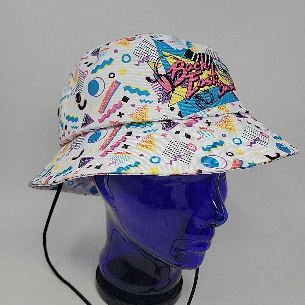 Back East Brewing White Bucket Hat Cap 90's Retro Beach Gear - Picture 4 of 11